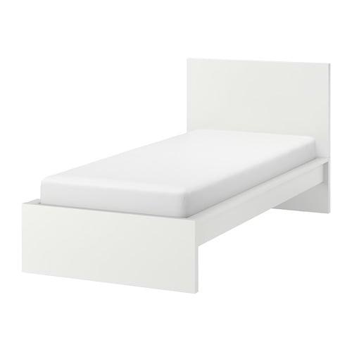 МАЛЬМ Каркас ліжка, високий - білий, 90х200 см
