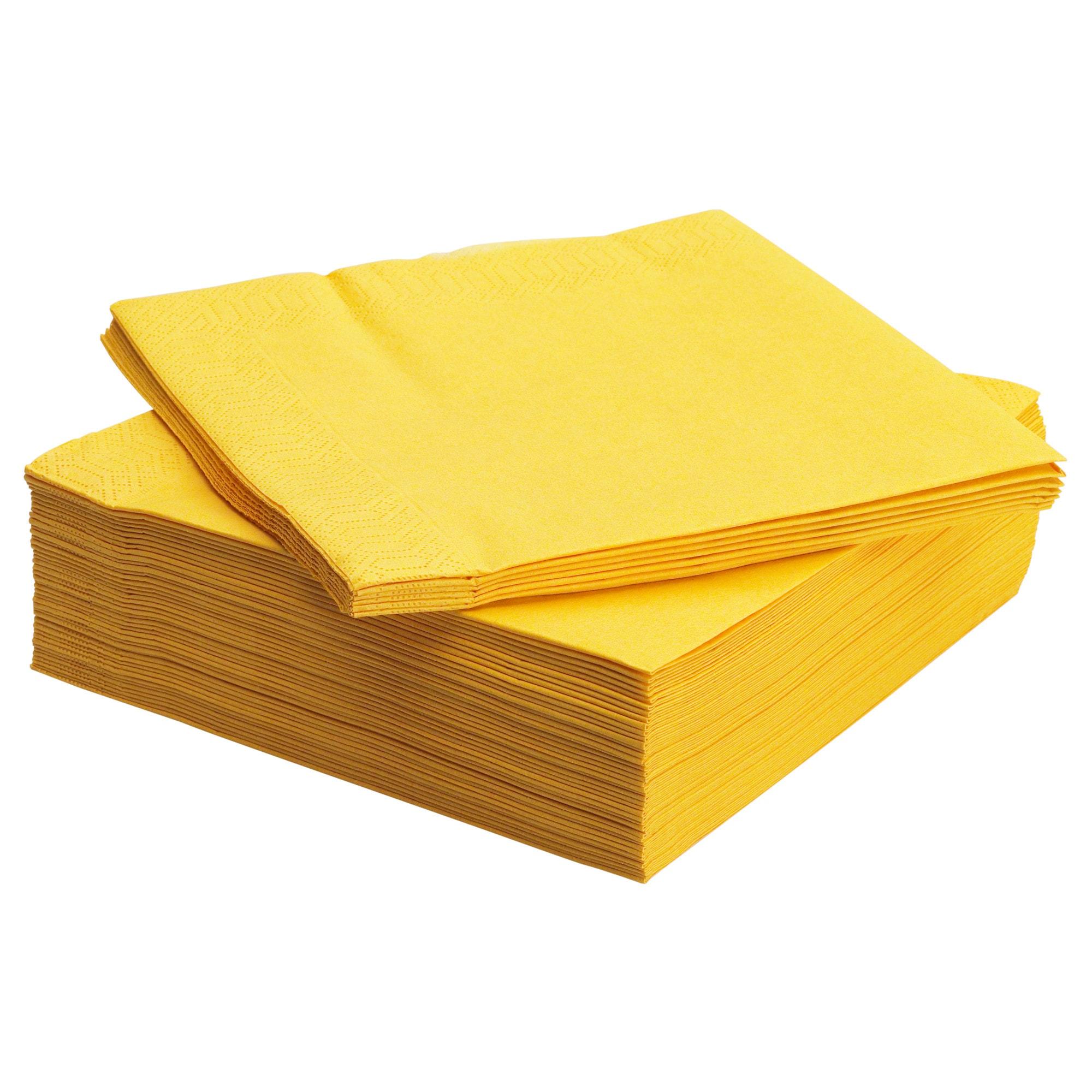 ИКЕА FANTASTISK Серветки жовті 33х33 см, 403.979.42