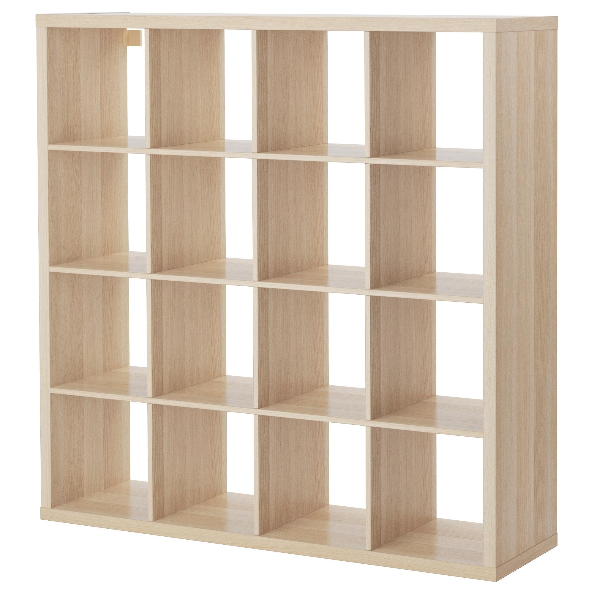 ИКЕА Книжкова шафа KALLAX - білий вітражний дуб, 147x147 см, 103.245.13