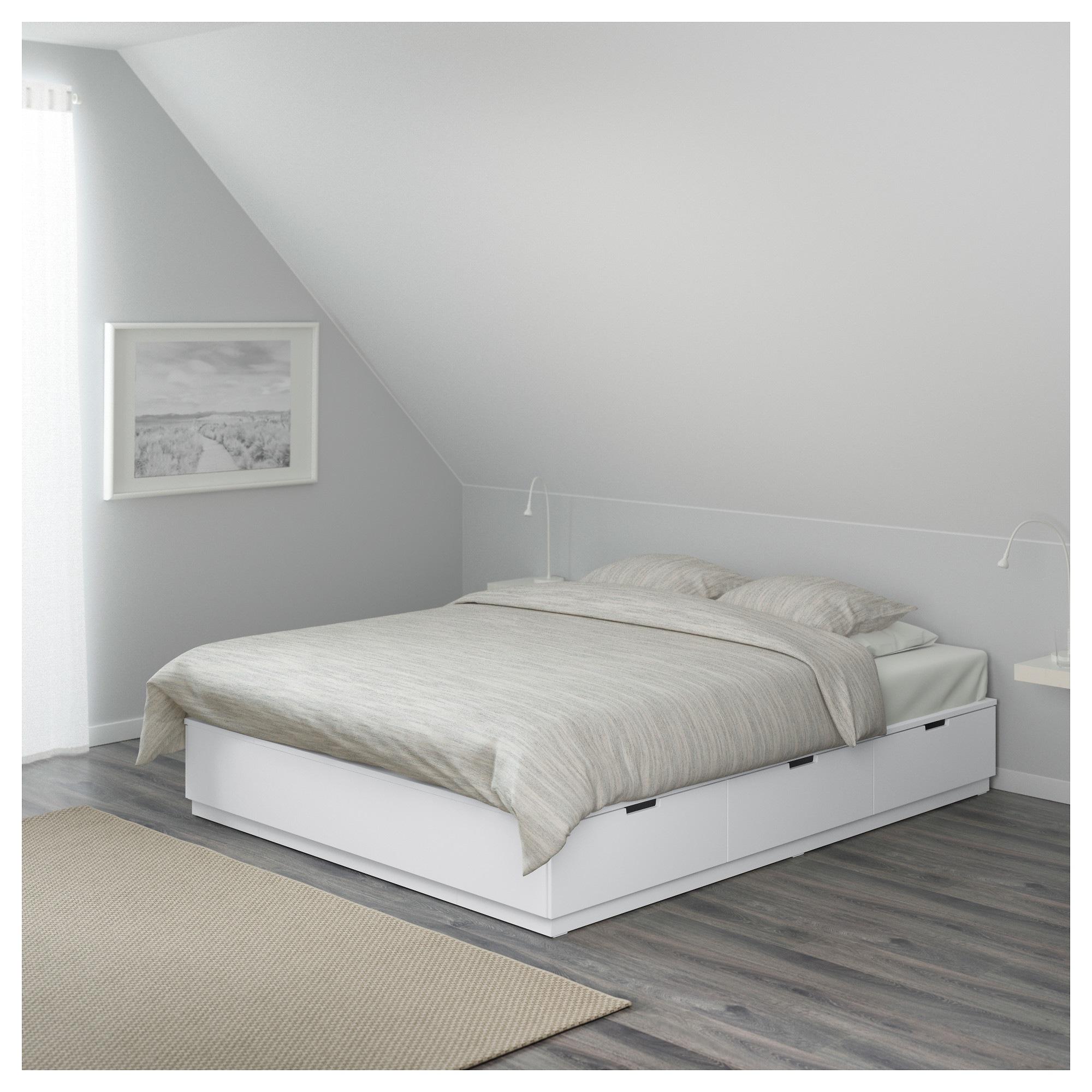 NORDLI Каркас ліжка з ящиками - білий, 160x200 см 7