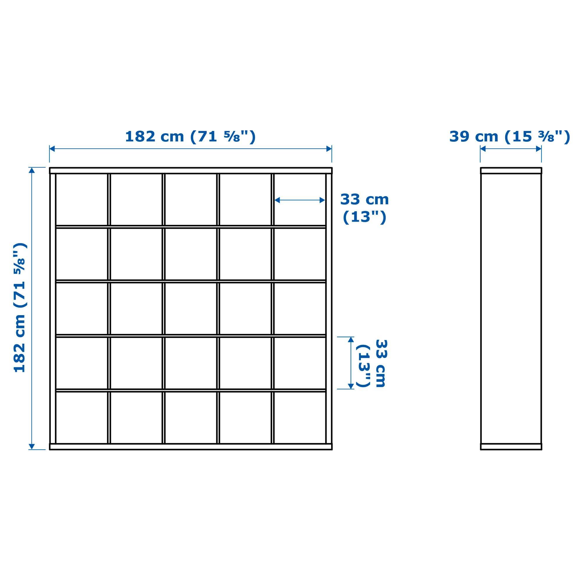 KALLAX Книжкова шафа з 10 вставками - ефект білого вітражного дуба 182 x 182 см 3