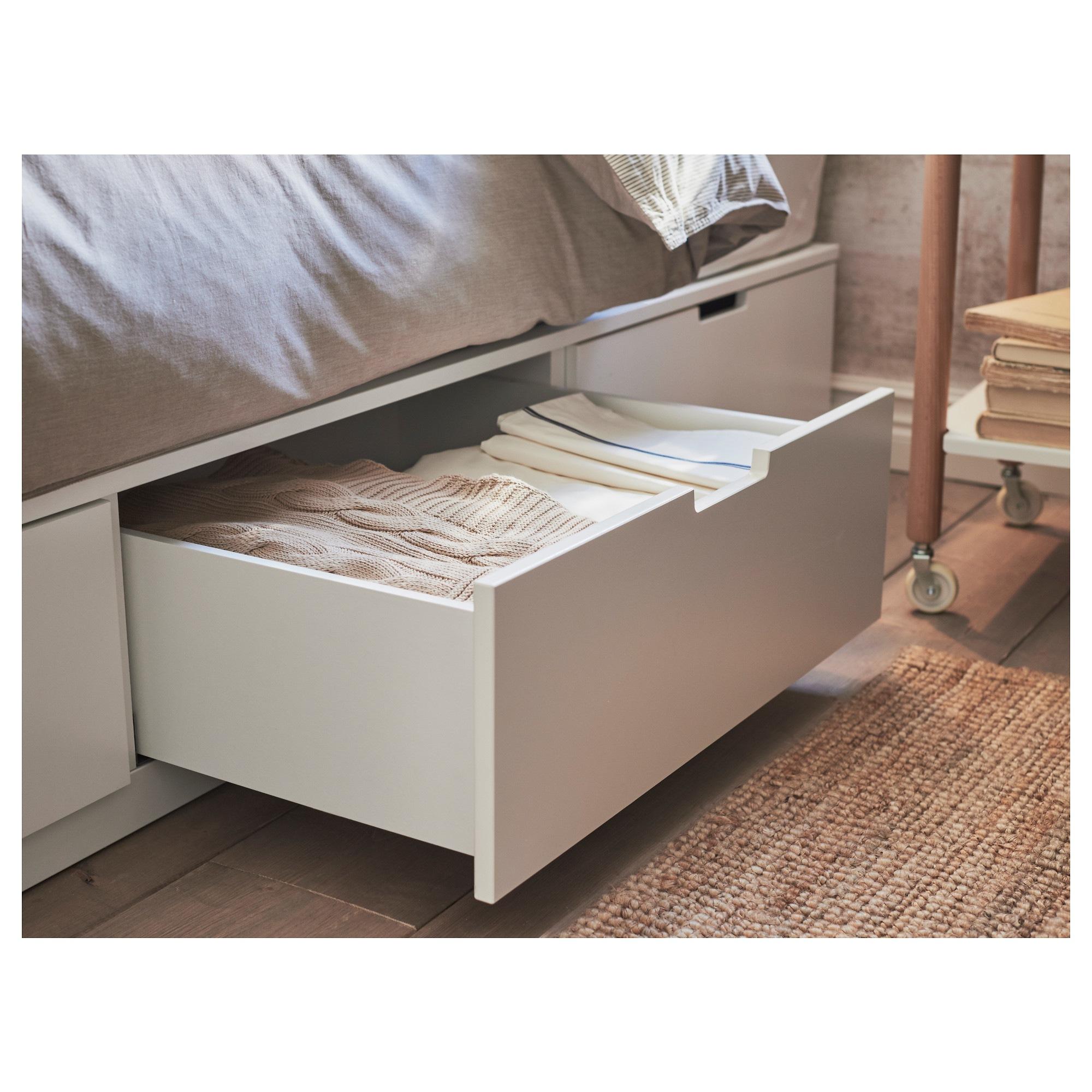 NORDLI Каркас ліжка з ящиками - білий, 160x200 см 8
