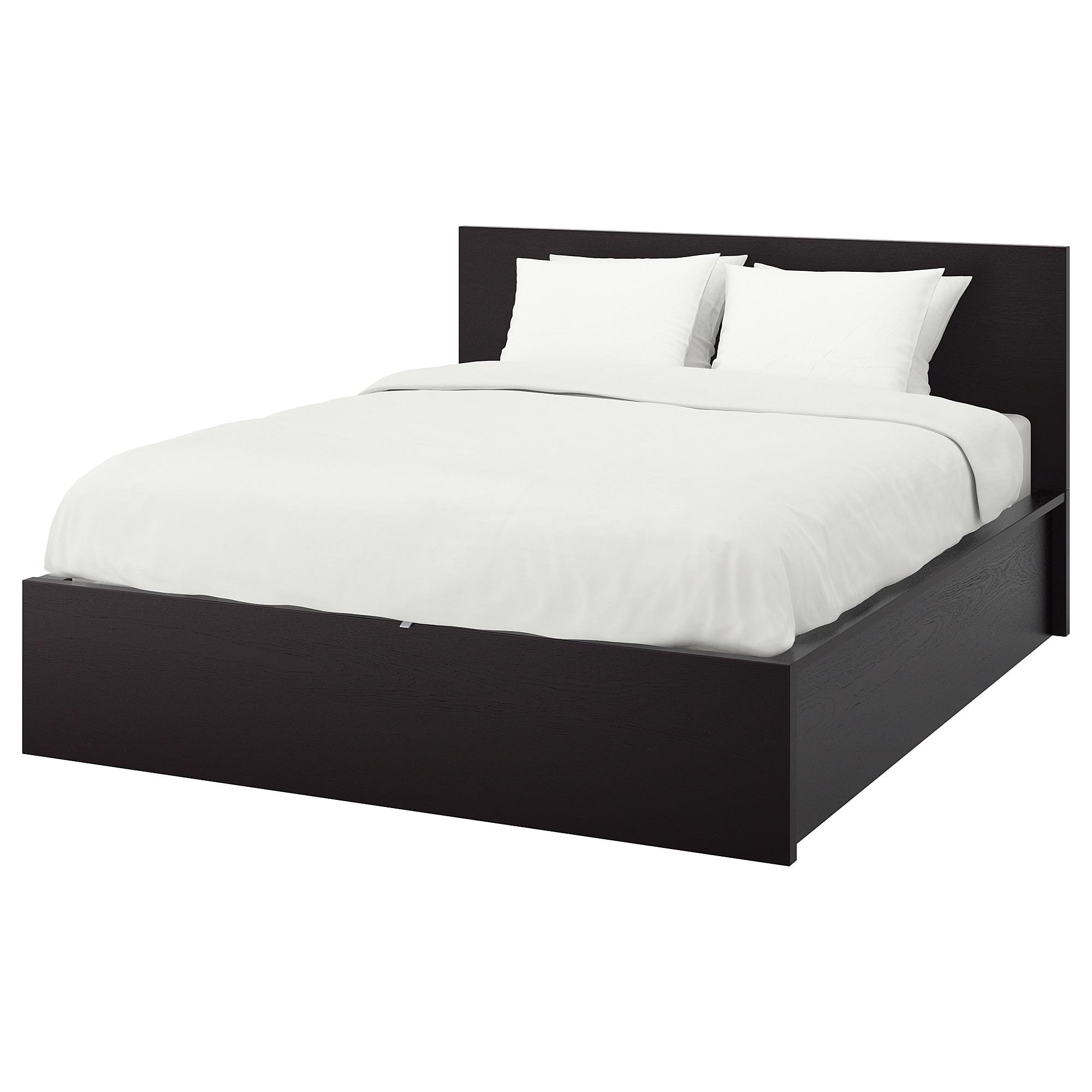 MALM Каркас ліжка з 2 ящиками для зберігання - чорно-коричневий / Lönset 140x200 см 1