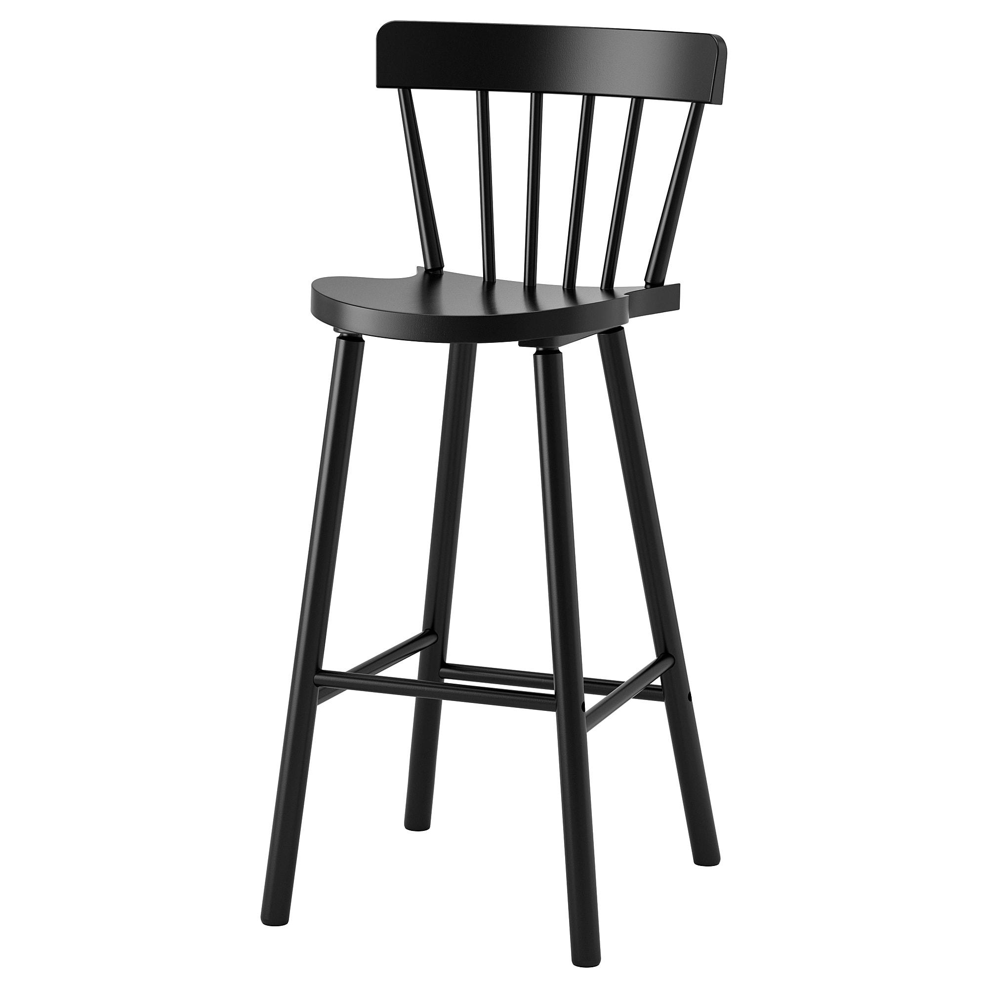 ИКЕА NORRARYD Барний стілець зі спинкою - чорний 74 см, 003.977.36