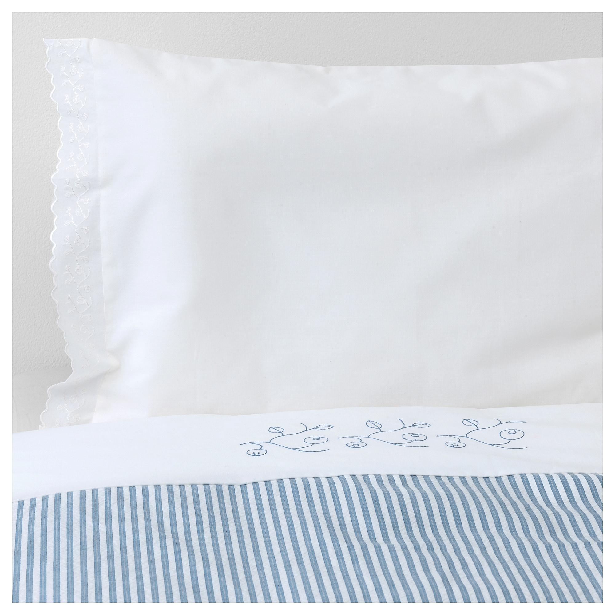GULSPARV Підодіяльник на 1 дитяче ліжечко наволочка - смугаста / синій 110x125 / 35x55 см 3