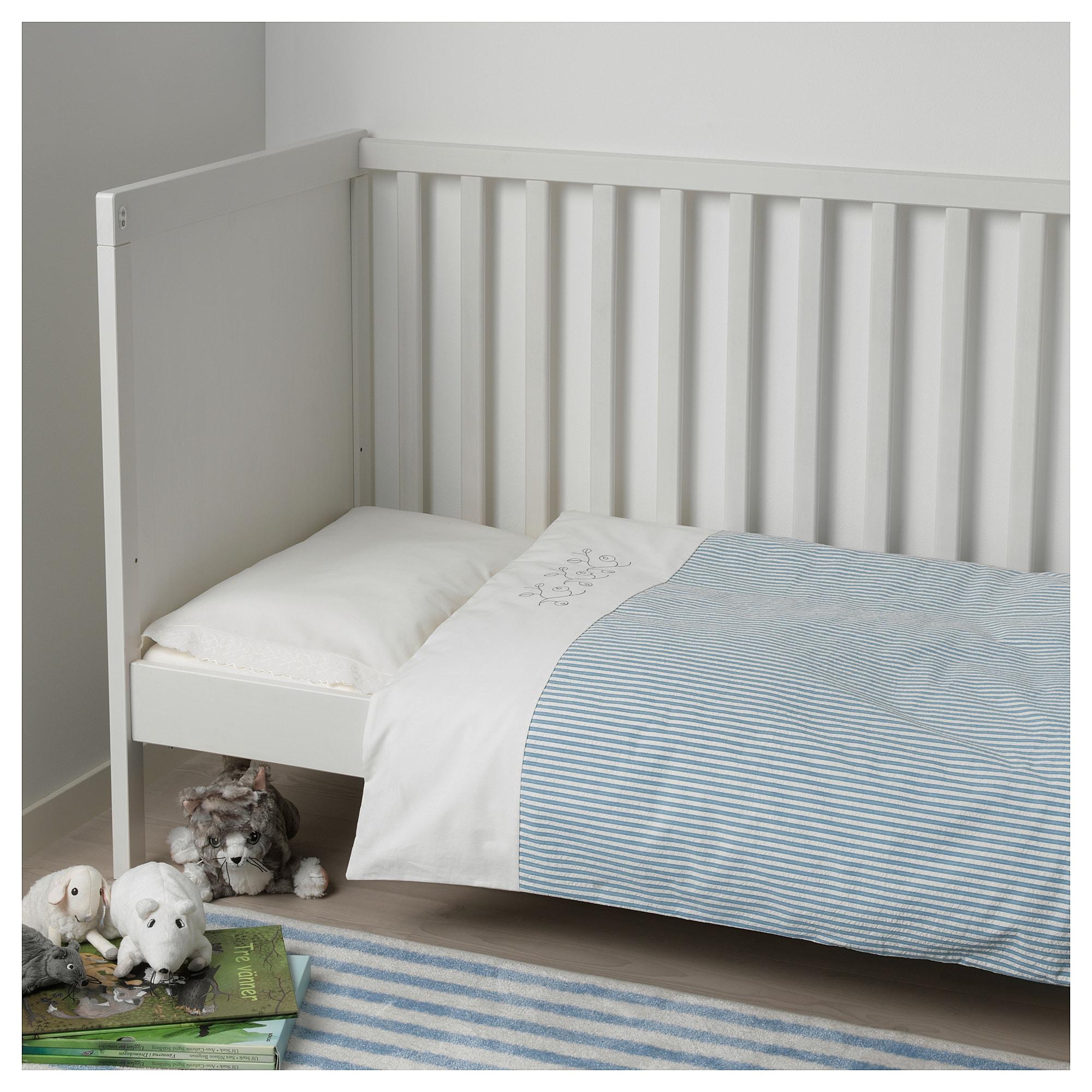 GULSPARV Підодіяльник на 1 дитяче ліжечко наволочка - смугаста / синій 110x125 / 35x55 см 4