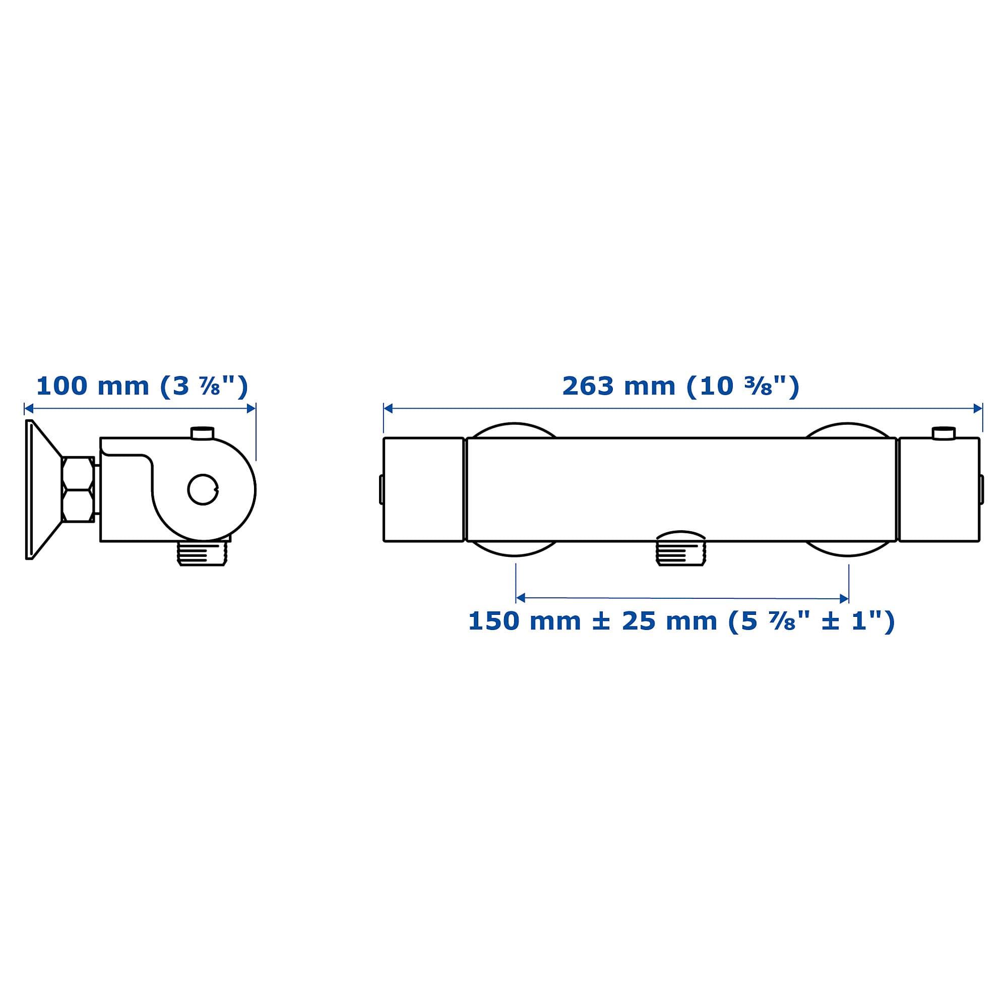 Термостатичний змішувач для душу VALLAMOSSE - хром 150 мм 4
