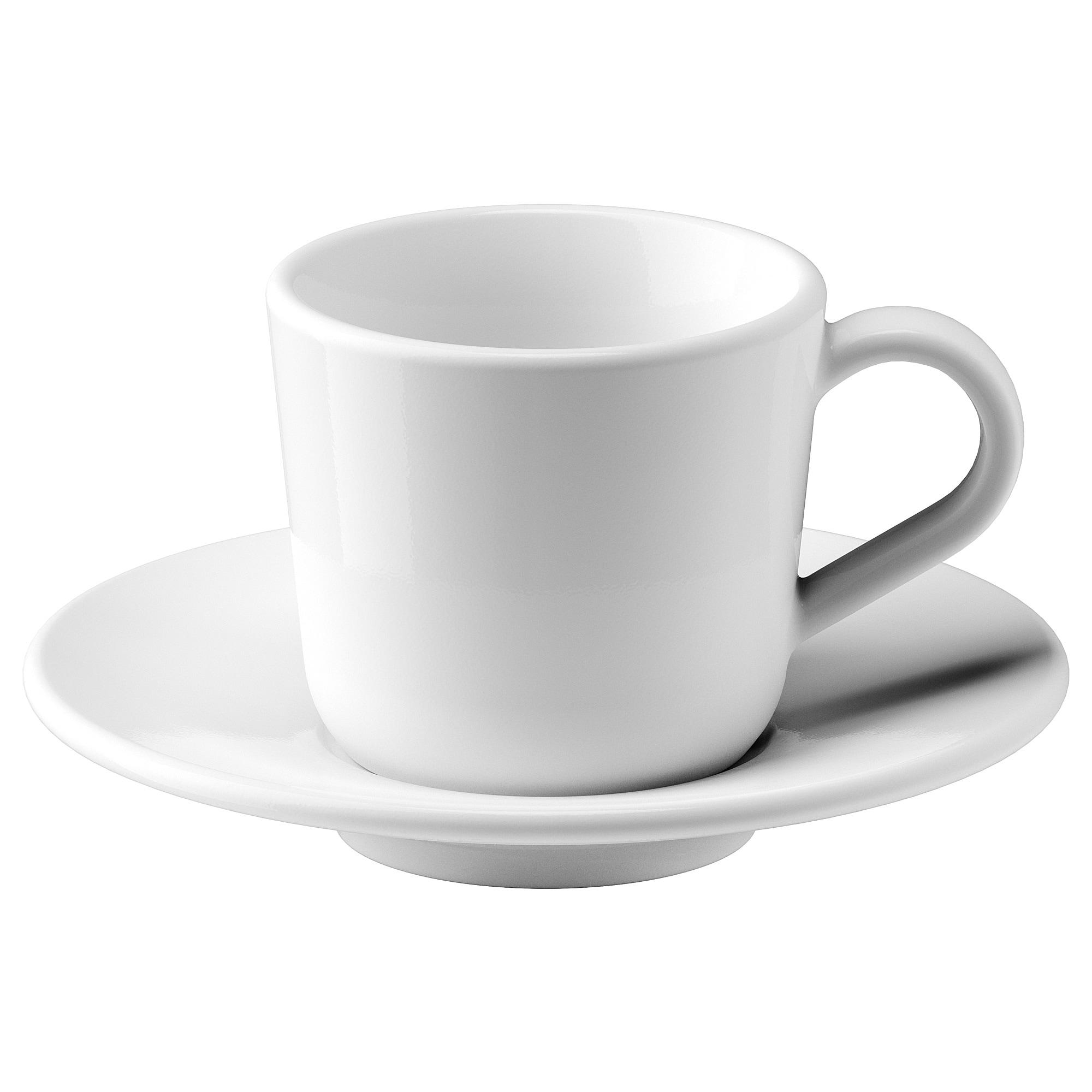 IKEA 365+ Чашка для еспресо з блюдцем - білий 6 кл 1