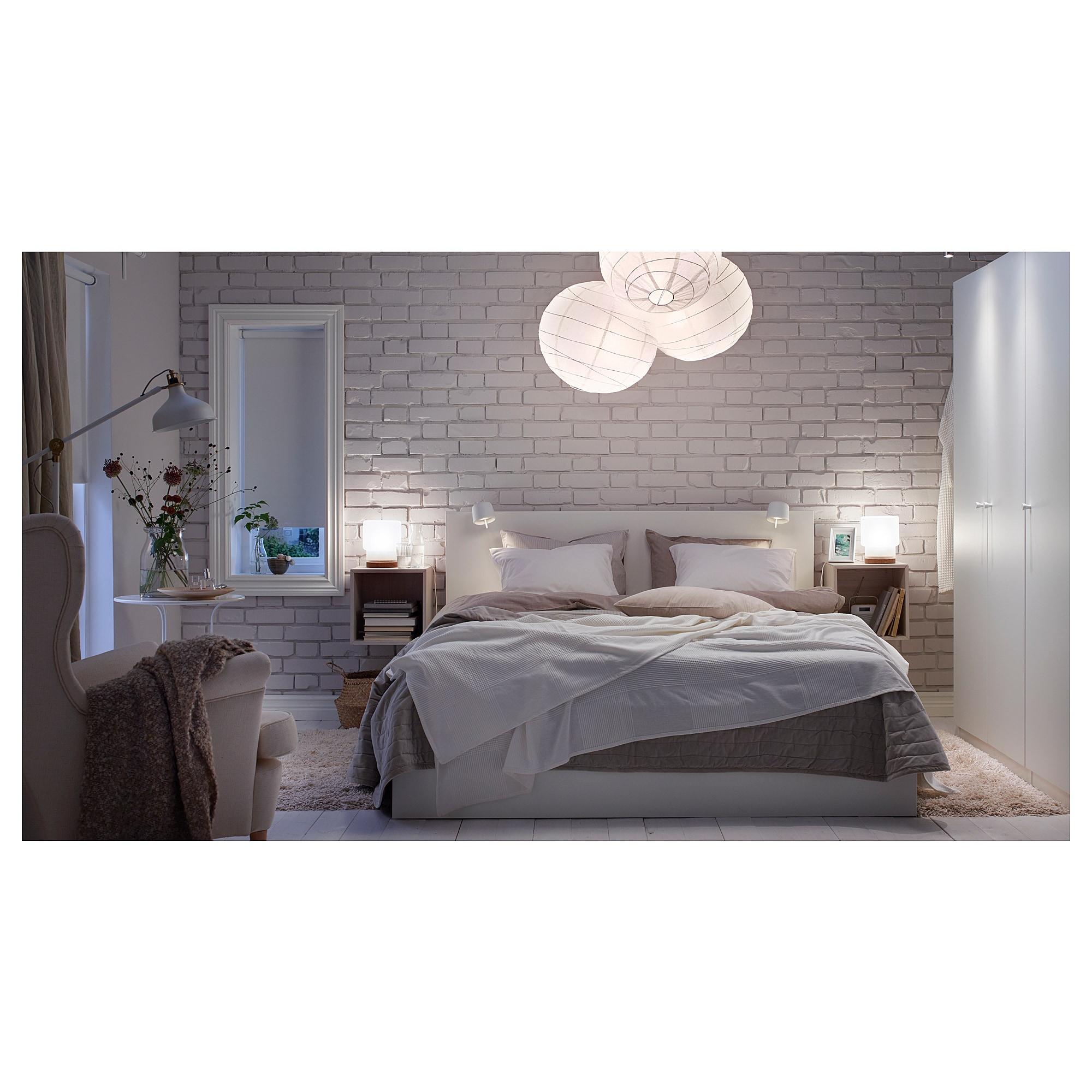 MALM Каркас ліжка з 2 ящиками для зберігання - білий / Leirsund 140x200 см 3