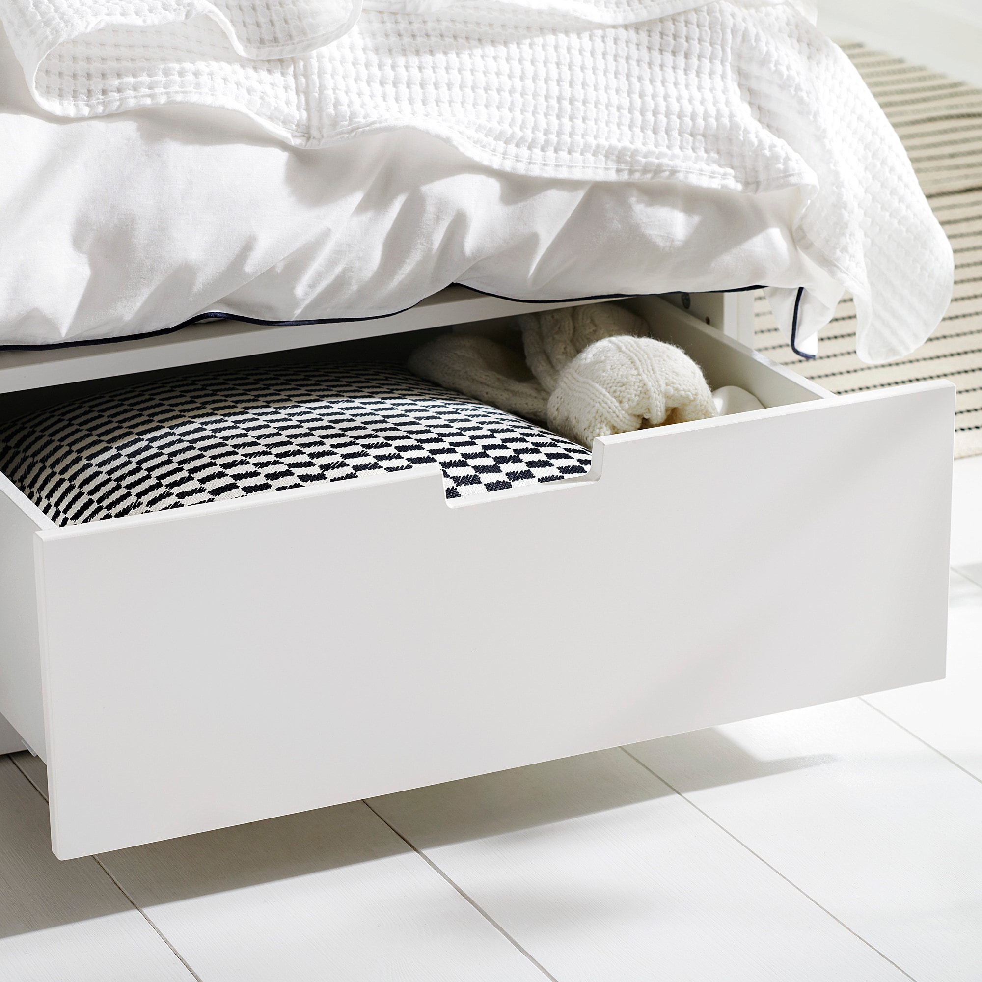 NORDLI Каркас ліжка з ящиками - білий, 160x200 см 3