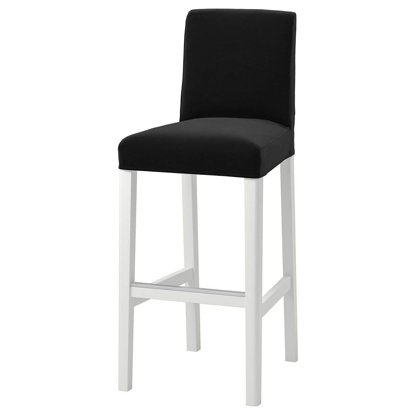 ИКЕА BERGMUND Барний стілець зі спинкою - білий / Djuparp темно-сірий 75 см, 093.997.69