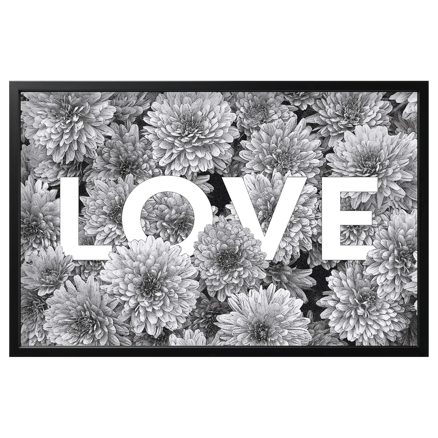BJÖRKSTA Картина в рамці - квітка кохання / чорний 118x78 см 1