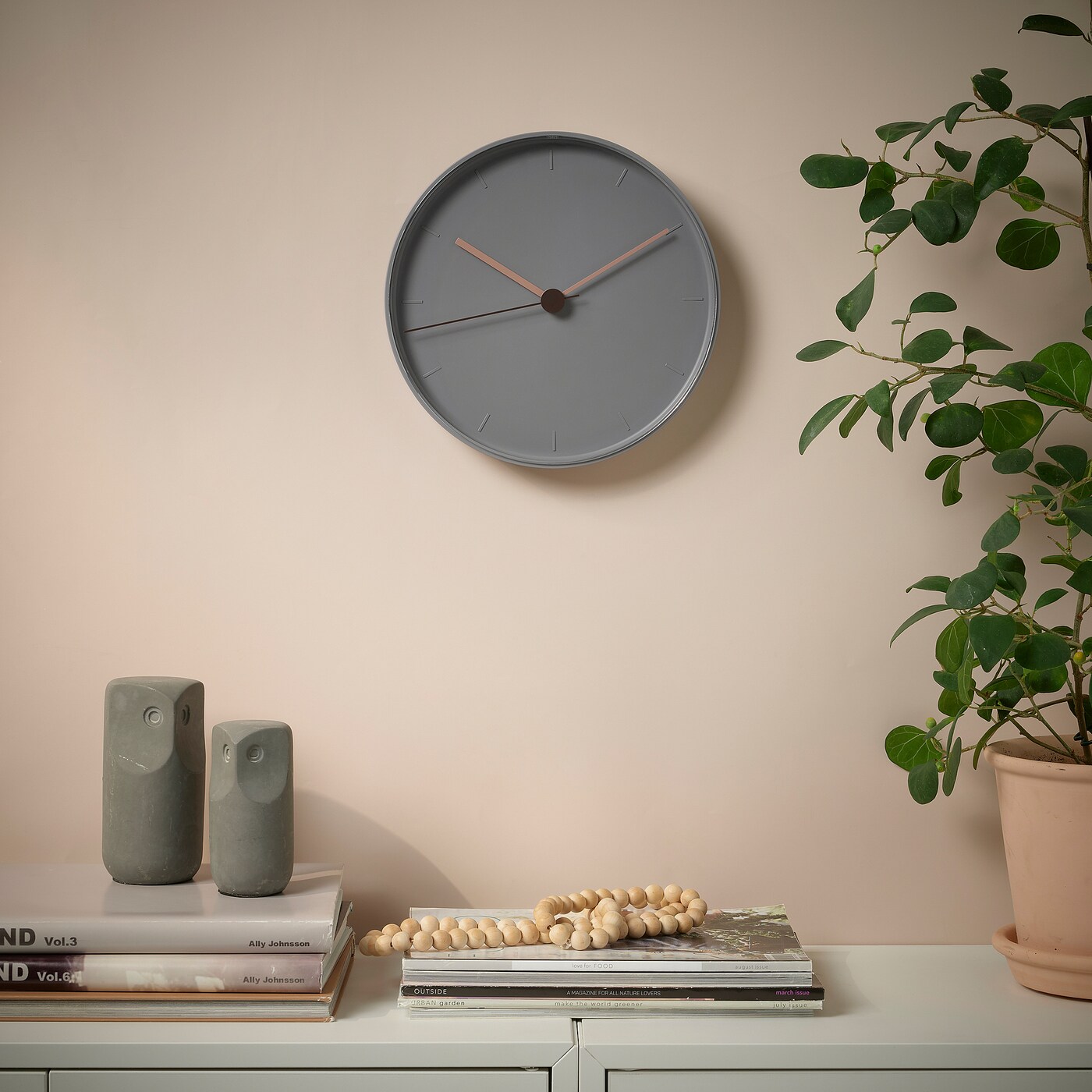 Годинник BONDTOLVAN - сіро-рожевий 25 см 2