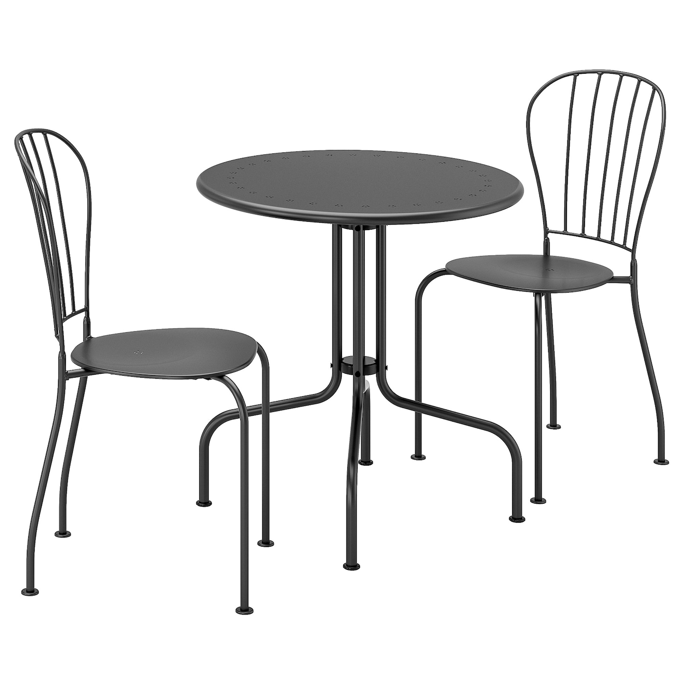 LÄCKÖ Стіл + 2 стільці, зовні - сірий 1