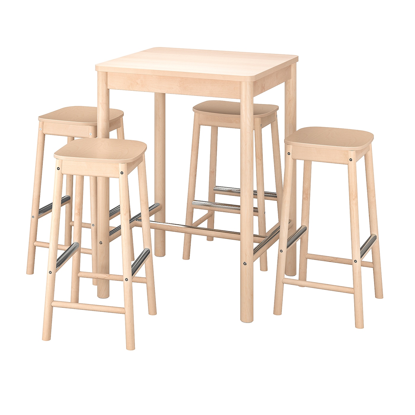 RÖNNINGE / RÖNNINGE Барний стіл + 4 барних стільця - береза / береза 1