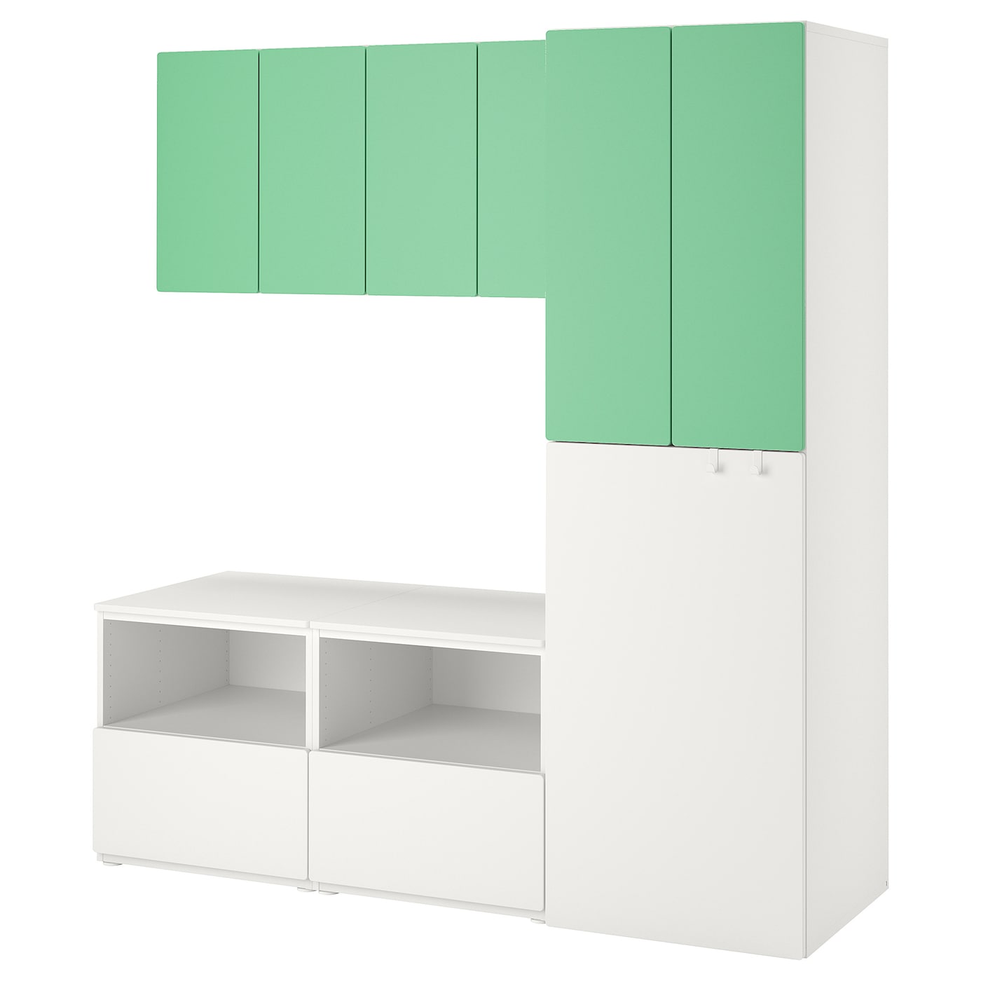 Книжкова шафа SMÅSTAD - біло-зелений / висувний 180x57x196 см 1