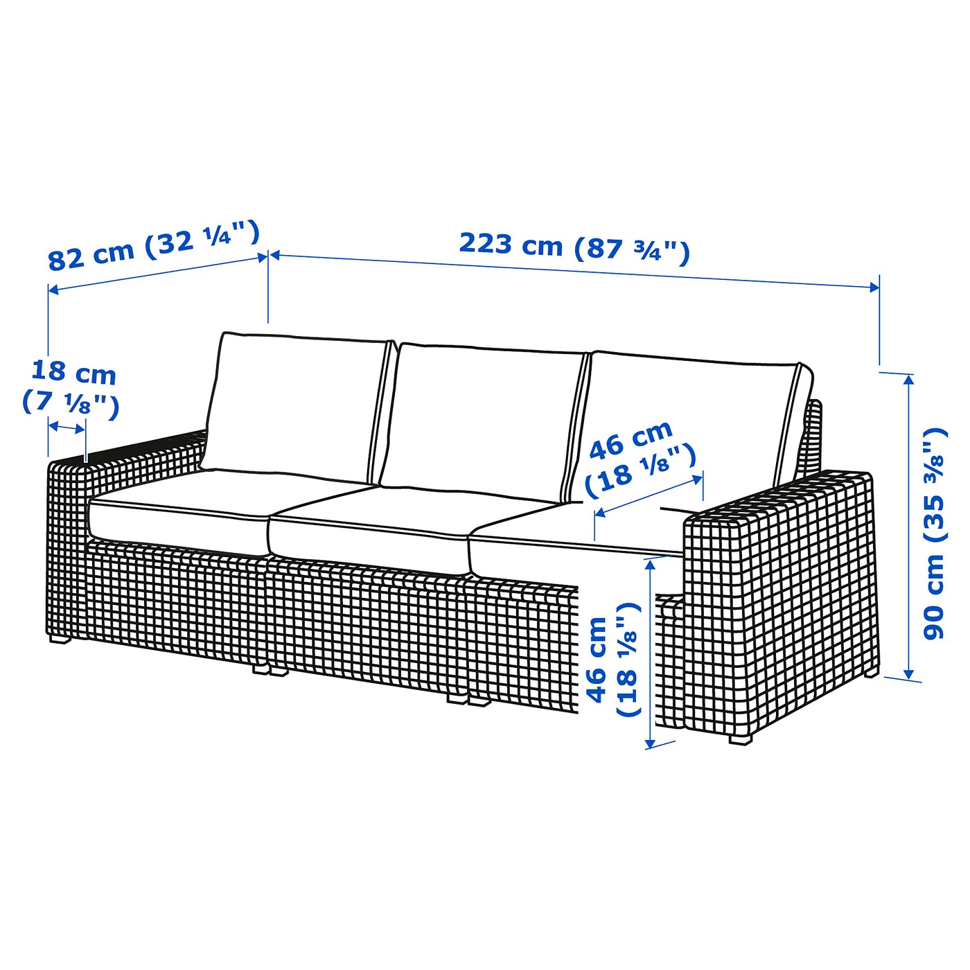 SOLLERÖN 3-місний модульний диван, відкритий - темно-сірий / Järpön / Duvholmen антрацит 6