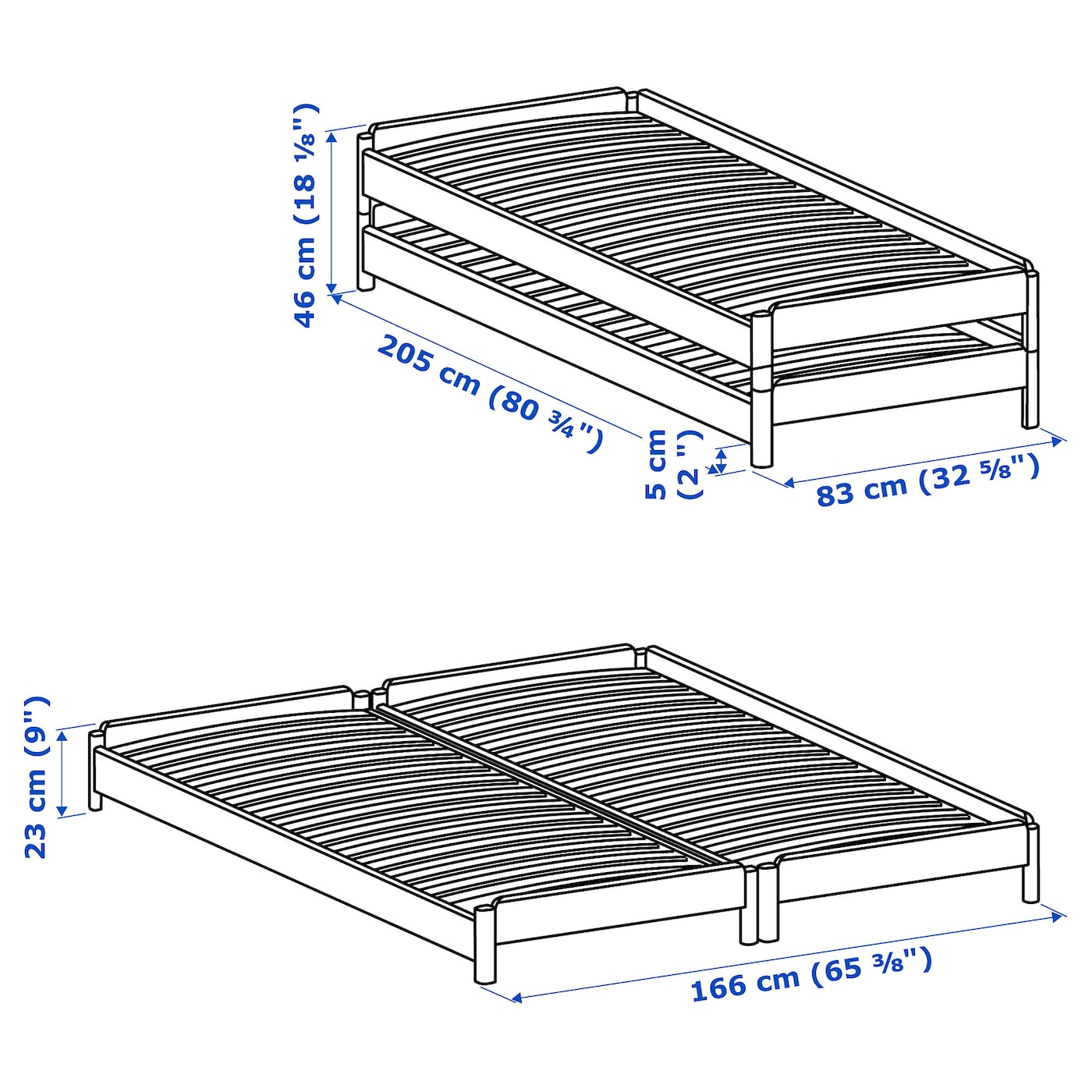 UTÅKER Штабельне ліжко з 2 матрацами - сосна / фірма Åsvang 80x200 см 10
