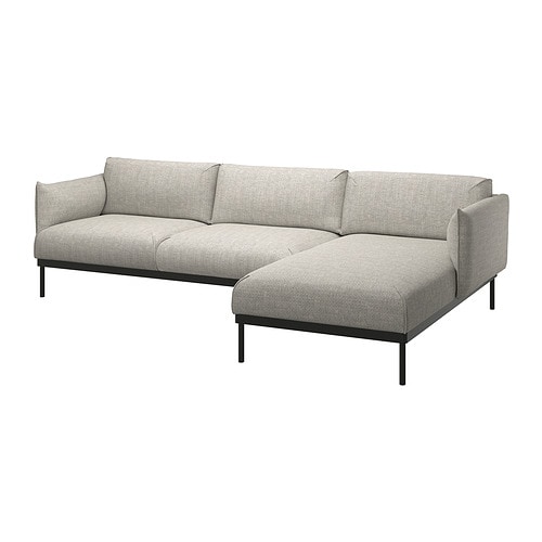 ÄPPLARYD 3-місний диван з шезлонгом - Lejde світло-сірий