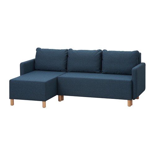 BENNEBOL 3-місний диван-ліжко - темно-синій з шезлонгом