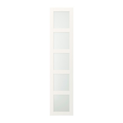 BERGSBO Двері з петлями - матове скло / білий 50x229 см