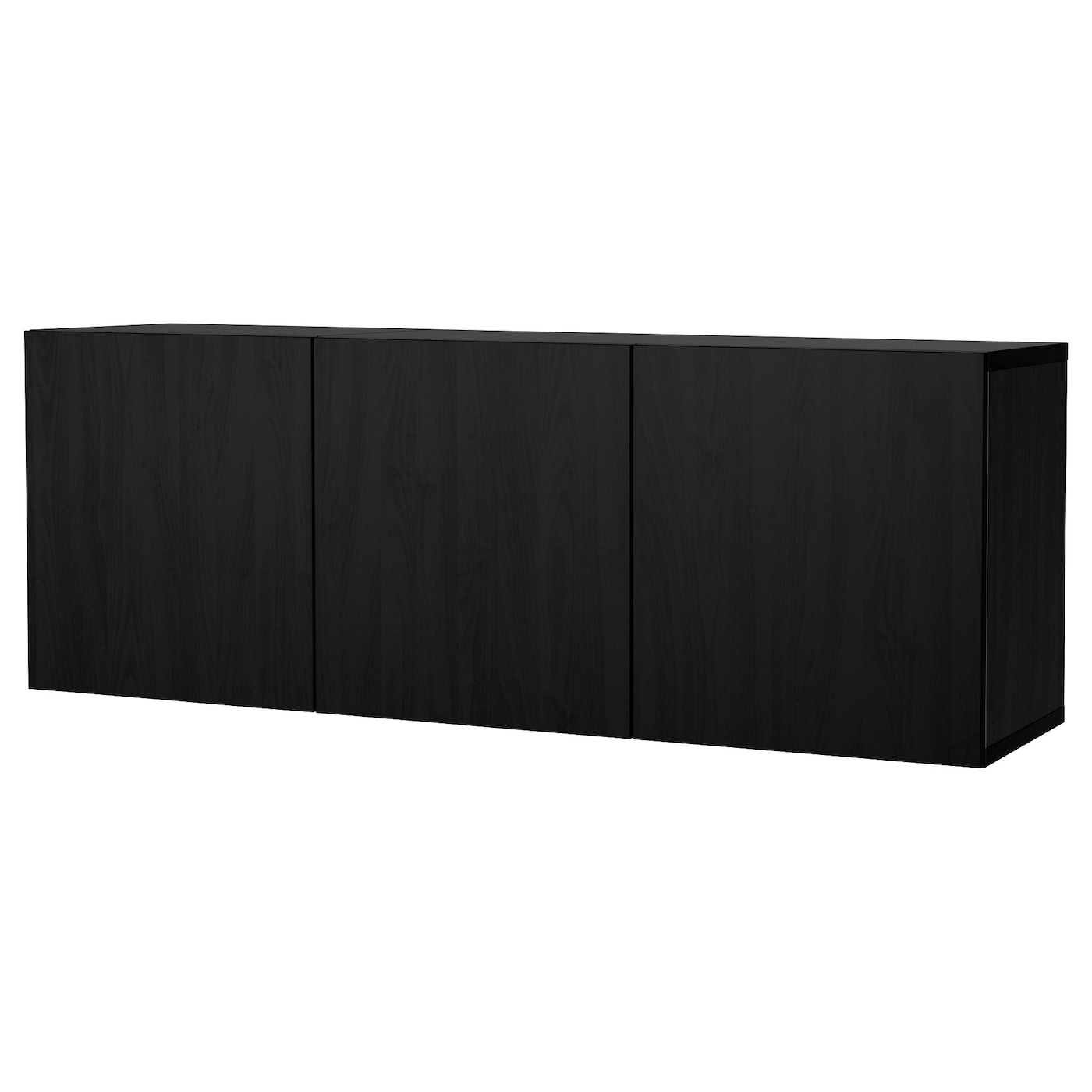 BESTÅ Комбінація навісної шафи - чорно-коричневий / Lappviken чорно-коричневий 180x42x64 см