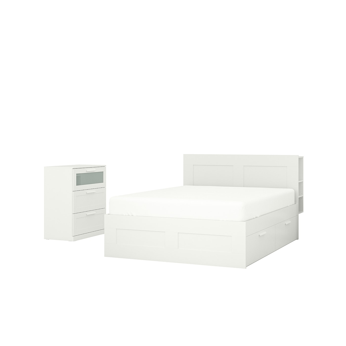BRIMNES Меблі для спальні, комплект 2 шт - білий 180х200 см