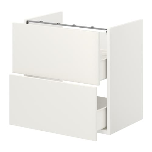 ENHET Шафа для умивальника з 2 ящиками - білий 60x42x60 см