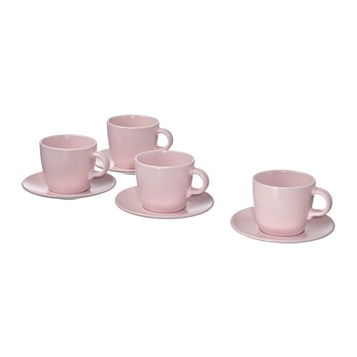 FÄRGKLAR Чашка з блюдцем - Матовий світло-рожевий 25 кл