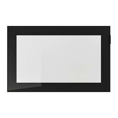 GLASSVIK Скляні двері - чорне / прозоре скло 60x38 см