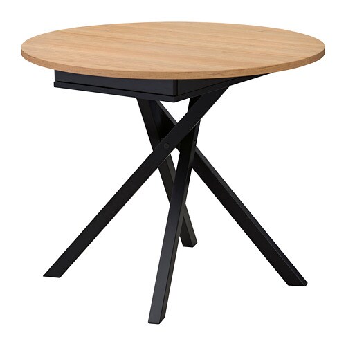 Розкладний стіл GRANSTORP - дуб / чорний 90/120 х 90 см