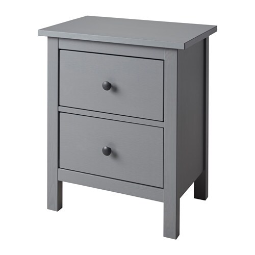 HEMNES Комод з 2 ящиками - сірий морил 54х66 см