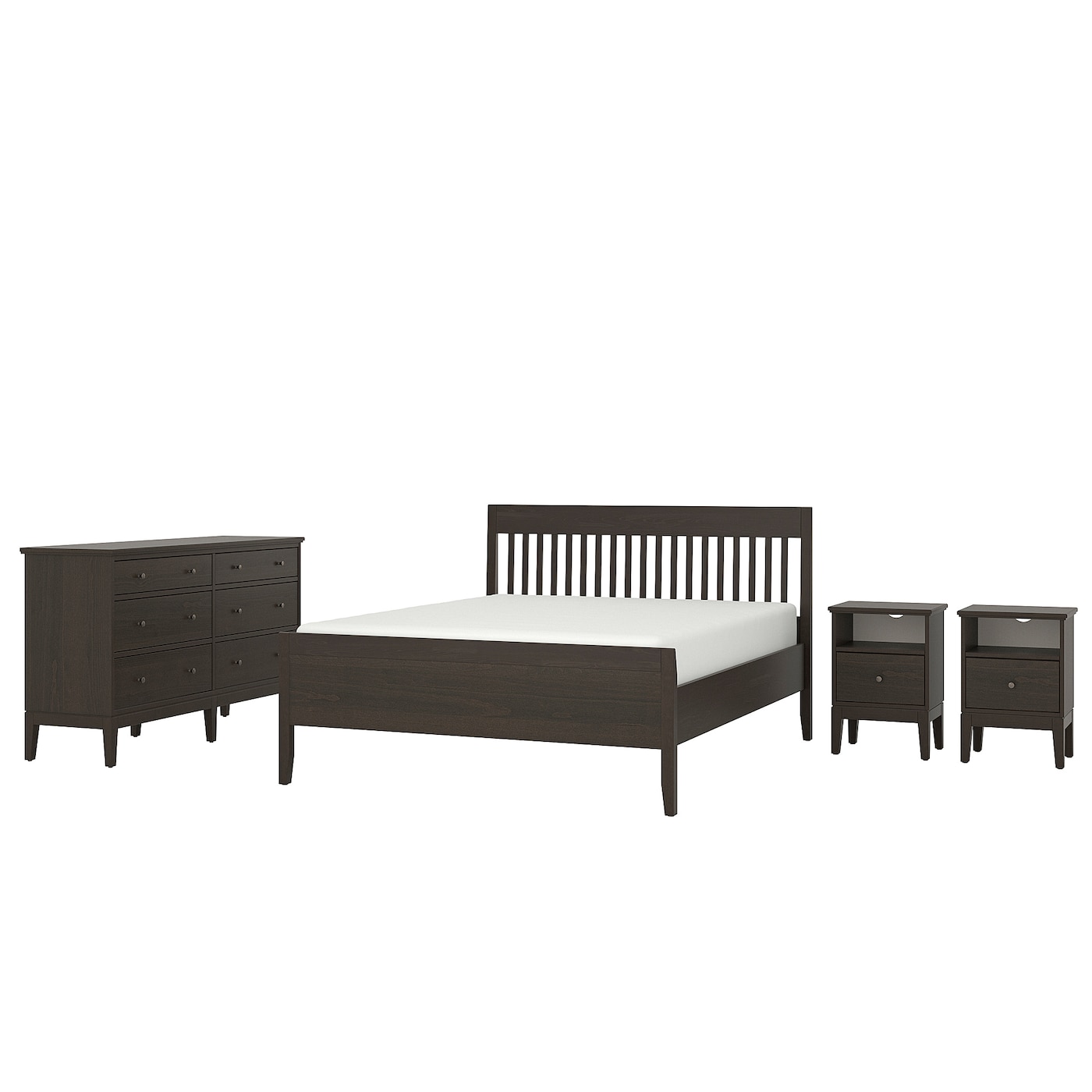 IDANÄS 4-х предметний набір меблів для спальні - темно-коричневий 160x200 см