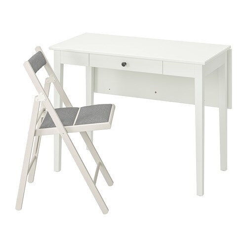 IDANÄS / TERJE Стіл і 1 стілець - білий / Knisa світло-сірий