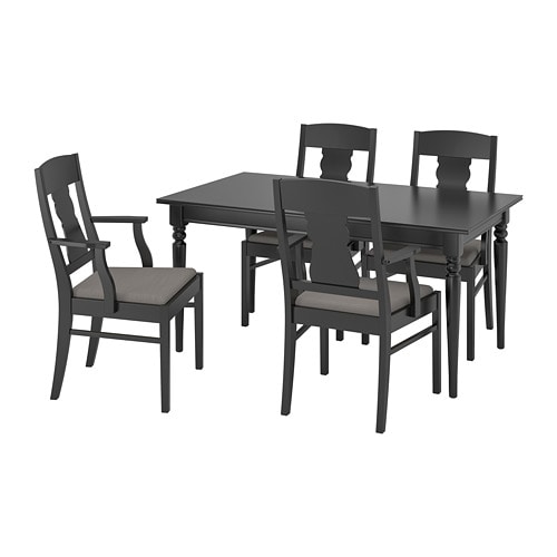 INGATORP / INGATORP Стіл і 4 стільці - чорний 155/215 см