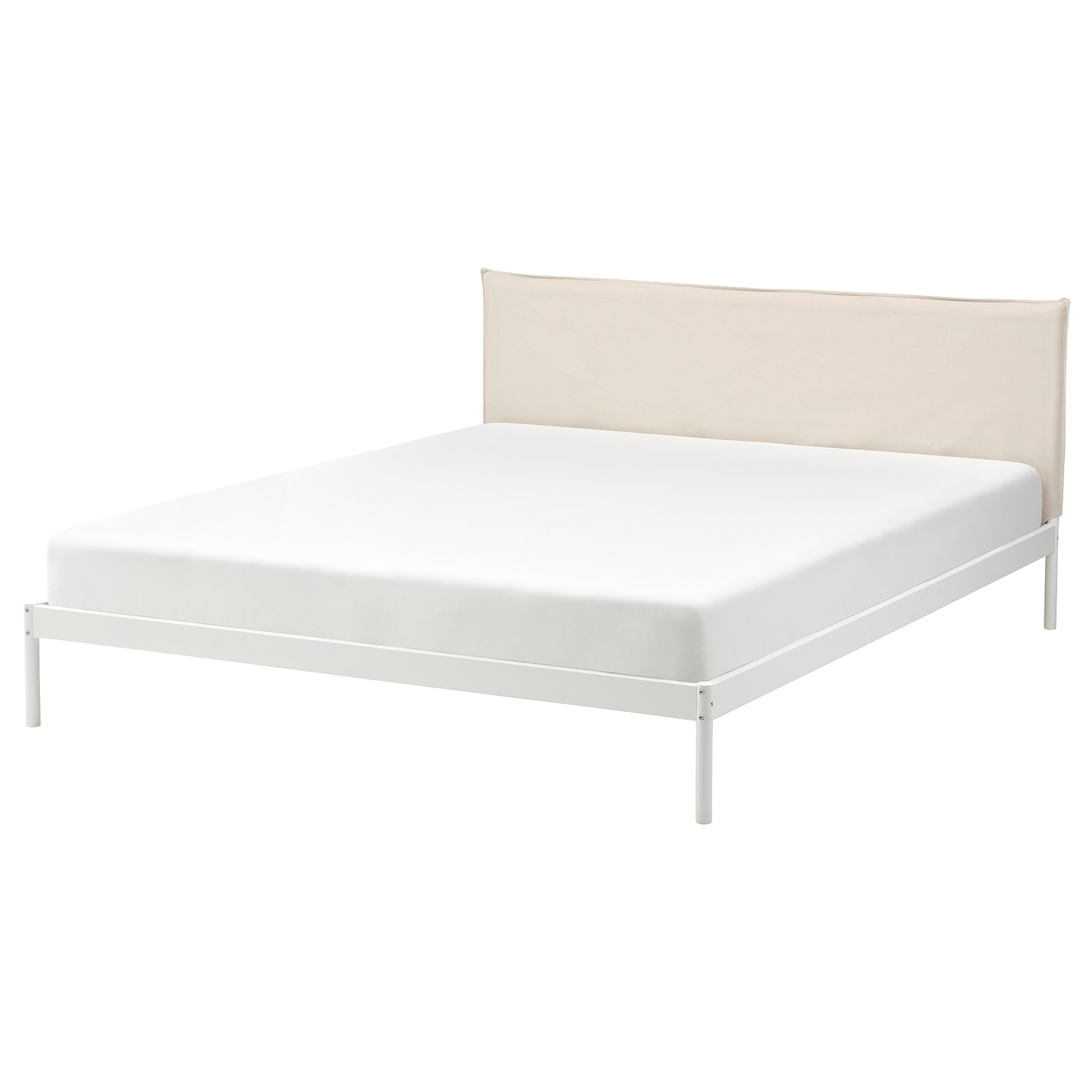 KLEPPSTAD Каркас ліжка - білий / Vissle бежевий 140x200 см