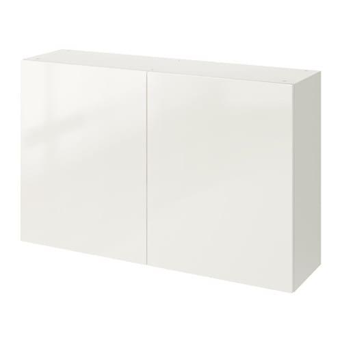 KNOXHULT Навісна шафа з дверцятами - глянцевий білий 120x75 см