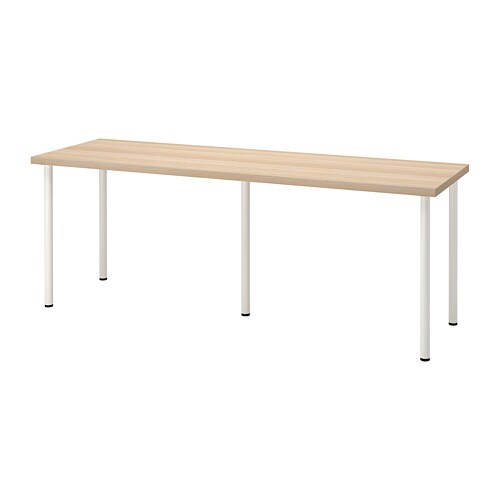 LAGKAPTEN / ADILS Письмовий стіл - білий вітражний дуб з ефектом / білий 200x60 см
