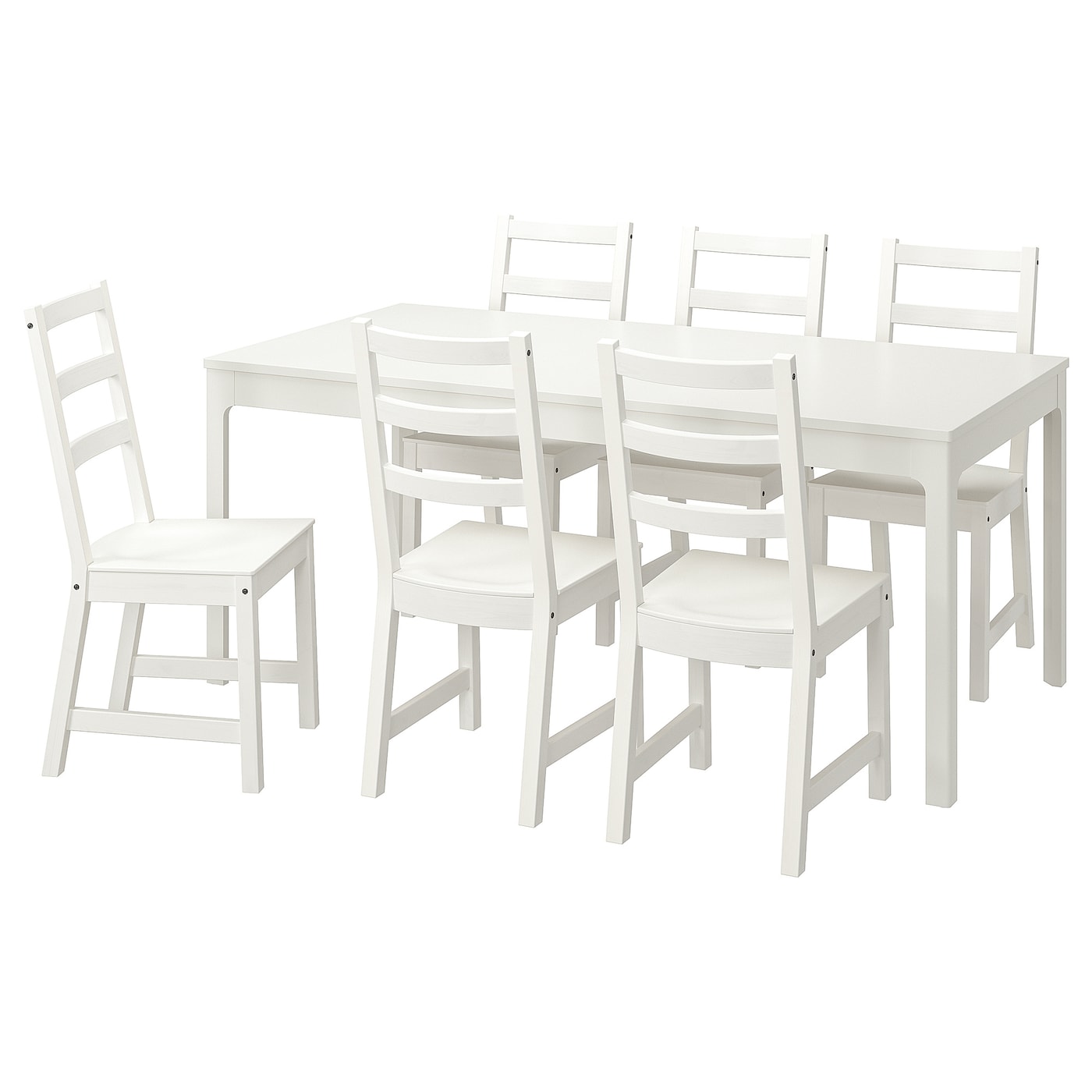 LANEBERG / NORDVIKEN Стіл і 6 стільців - білий / білий 130 / 190x80 см