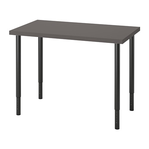 LINNMON / OLOV Письмовий стіл - темно-сірий / чорний 100х60 см