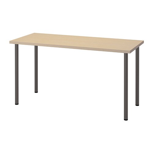 MÅLSKYTT / ADILS Письмовий стіл - береза / темно-сірий 140x60 см