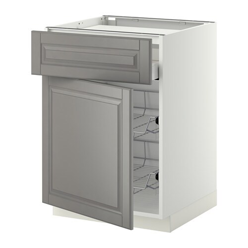 METOD / MAXIMERA Sza st n pl / szu / 2 dr co - white / Bodbyn grey 60x60 см