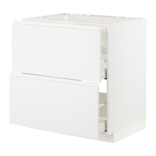METOD / MAXIMERA Тумба / витяжка з ящиками - білий / Voxtorp матовий білий 80х60 см