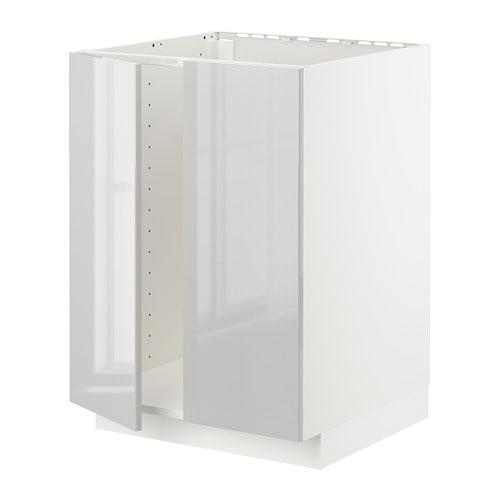 СПОСІБ Sza p-shink / 2 дверцята - білий / Ringhult світло-сірий 60x60 см