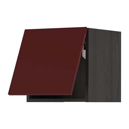 METOD Горизонтальна навісна шафа з петелькою - чорний Kallarp / глянсовий темно-червоно-коричневий 40x40 см