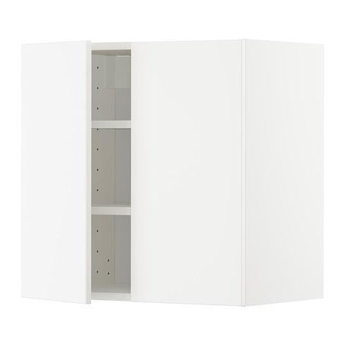 METOD Навісна шафа з полицями / 2 дверцята - білий / Veddinge білий 60x60 см