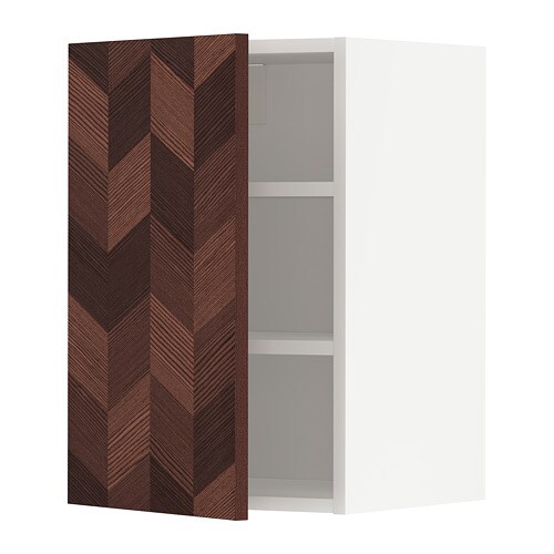 METOD Навісна шафа з полицями - білий Hasslarp / коричневий візерунок 40x60 см