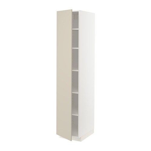 METOD Висока шафа / полиці - білий / Havstorp бежевий 40x60x200 см