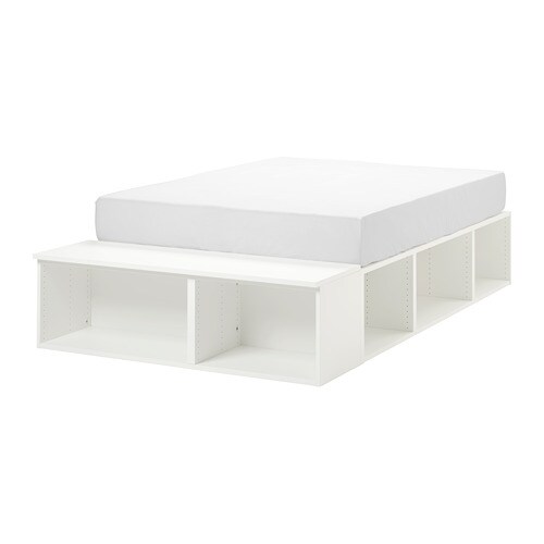 ПЛАЦА Каркас ліжка з шафами - білий, 140х200 см