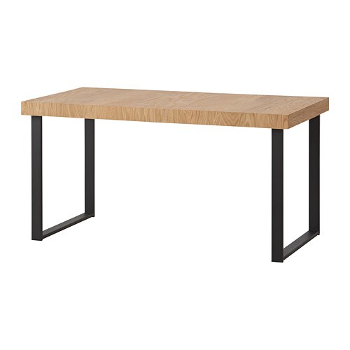 TARSELE Розкладний стіл - дуб / чорний шпон, 150 / 200x80 см